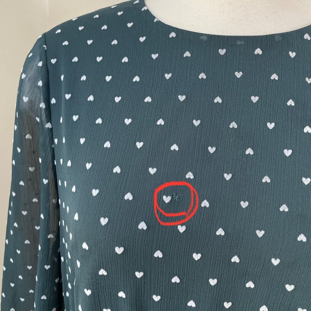 Ted‎ Baker Womens US 6 Heart Print Long Sleeve Dress Fit & Flare - Picture 8 of 16